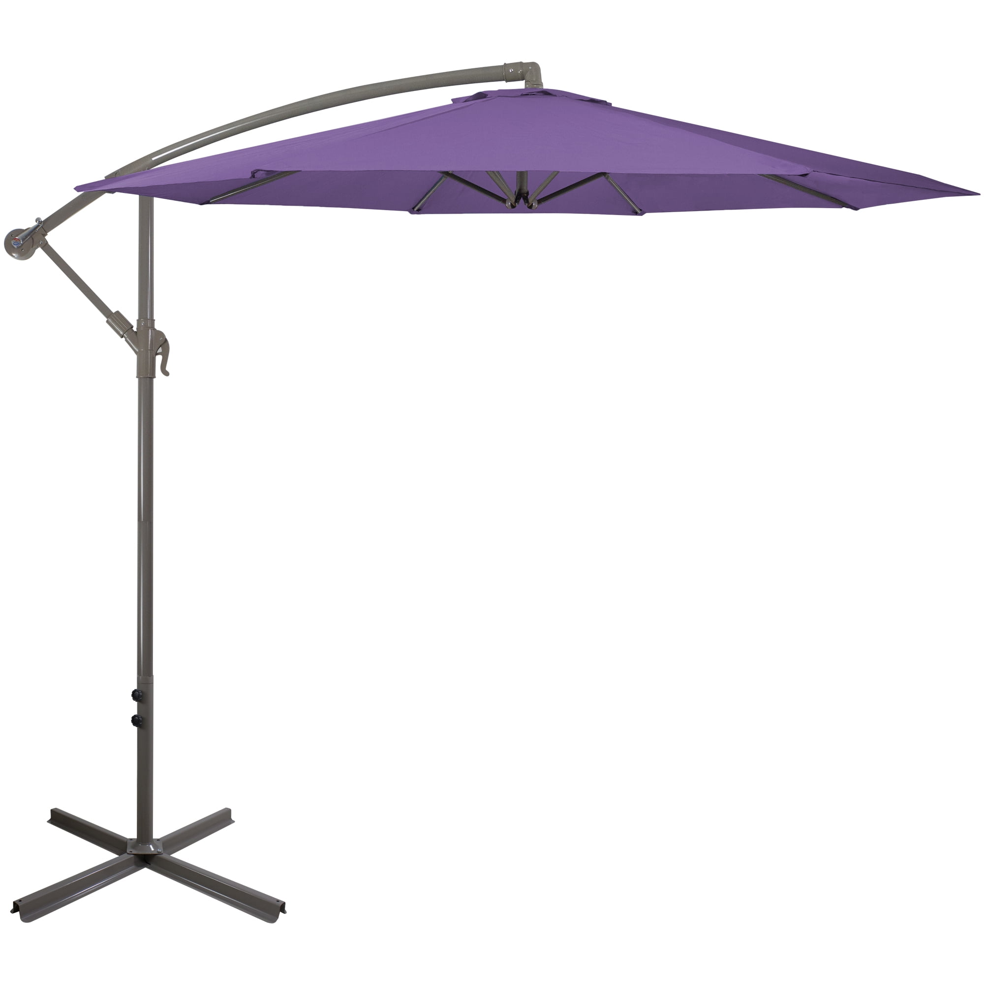Northlight 10ft Offset Outdoor Patio Umbrella with Hand Crank, Purple