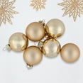 thumbnail image 1 of Northlight 2-Finish Christmas Glass Ball Ornaments - 1.5" (40mm) - Champagne Gold - 10ct, 1 of 8