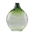 thumbnail image 1 of Northlight 11.5" Disc Shaped Transparent Ombre Hand Blown Glass Vase - Green, 1 of 2