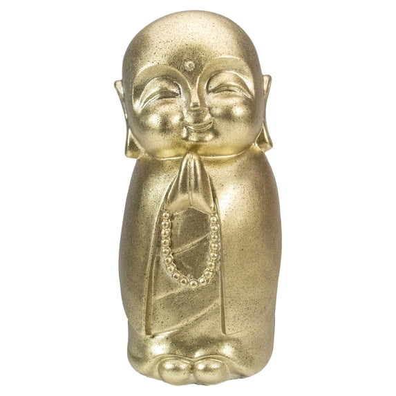 Northlight 11.5" Golden Buddhist Monk Outdoor Garden Statue