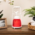 thumbnail image 1 of Northlight Avian Bird Antique-Style Glass Candle Lantern - 11.75" - Red and White, 1 of 9