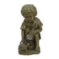 thumbnail image 1 of Northlight 12.25" Solar Powered LED Lighted Boy with Turtle Outdoor Garden Statue, 1 of 2