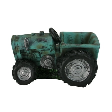 Northlight 12.25" Weathered Tractor Outdoor Garden Patio Planter - Blue/Black