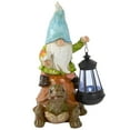 thumbnail image 1 of Northlight 12.5" Solar LED Lighted Gnome and Turtle Outdoor Garden Statue, 1 of 5