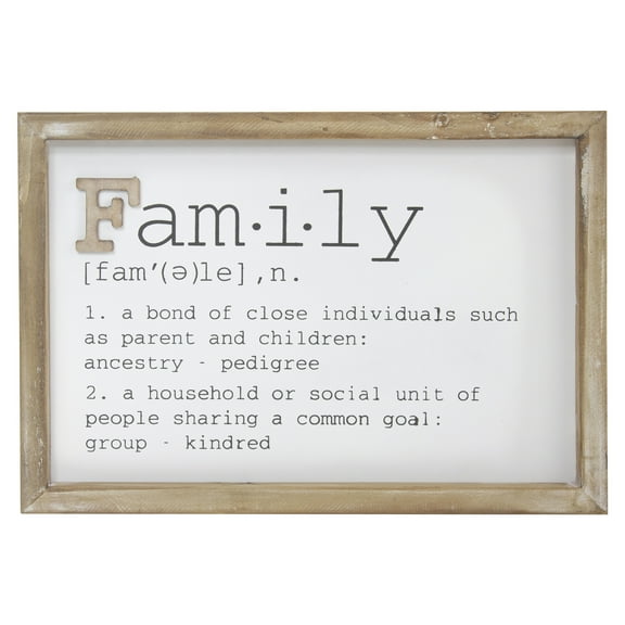 Northlight 12.5" Wooden Framed Definition of "Family" Plaque Wall Decor