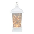 thumbnail image 1 of Northlight 12” Battery Operated White Tapered Lantern with Rice Lights Tabletop Decoration, 1 of 5
