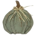 thumbnail image 1 of Northlight 12" Green Weathered Fall Harvest Wooden Pumpkin Table Decoration, 1 of 6