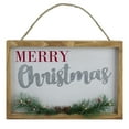 thumbnail image 1 of Northlight 12" LED Lighted 'Merry Christmas' Framed Wall Sign with Pine, 1 of 3