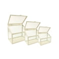 thumbnail image 1 of Northlight 12"  Metal and Glass Paneled Nesting Outdoor Greenhouse Terrariums 3pc - White, 1 of 1