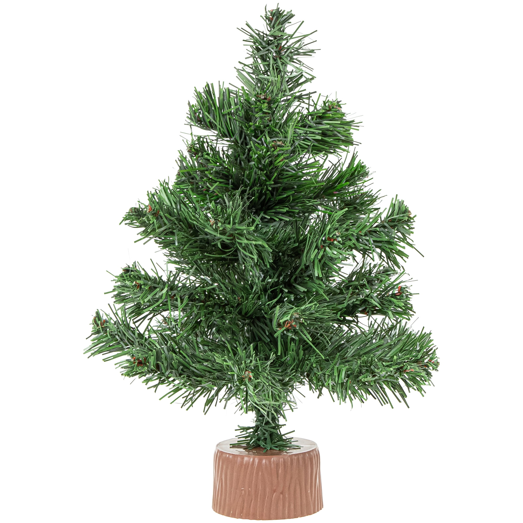 12" Mini Pine Tabletop Christmas Tree with Faux Wood Base - Unlit