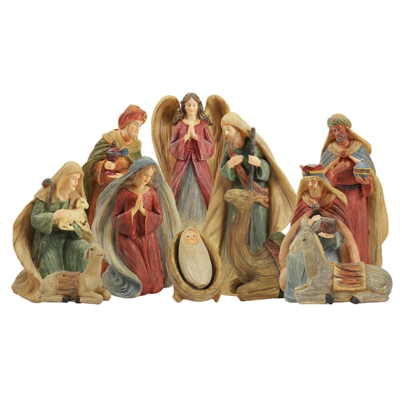 12-Piece Inspirational Religious Stylized Christmas Nativity Figure Set 9.25"