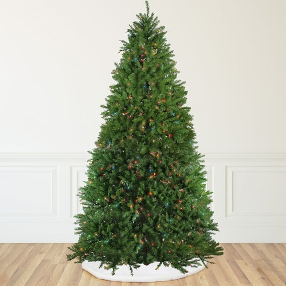 Northlight 12' Pre-Lit Rockwood Pine Artificial Christmas Tree, Multi LED Lights