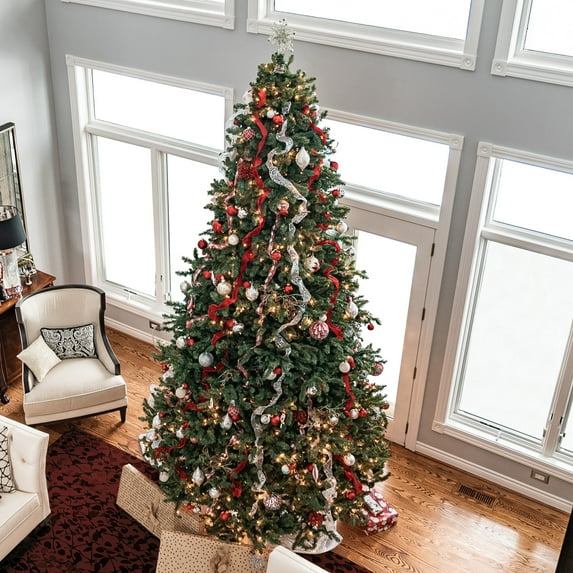 Northlight 12' Pre-lit Full Northern Pine Artificial Christmas Tree, Multi-Color LED Lights