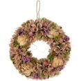 thumbnail image 1 of Northlight 12" Purple and Beige Wooden Floral Spring Wreath with Preserved Artichoke, 1 of 6