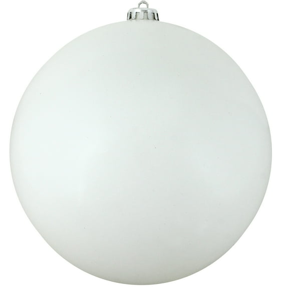 Shiny Winter White Shatterproof Christmas Ball Ornament 12" (300mm)