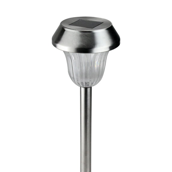Northlight 12" Silver Solar Light with White LED Light and Lawn Stake