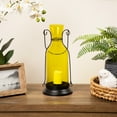 thumbnail image 1 of Northlight Transparent Glass Candle Lantern with Metal Frame - 12" - Yellow and Black, 1 of 9