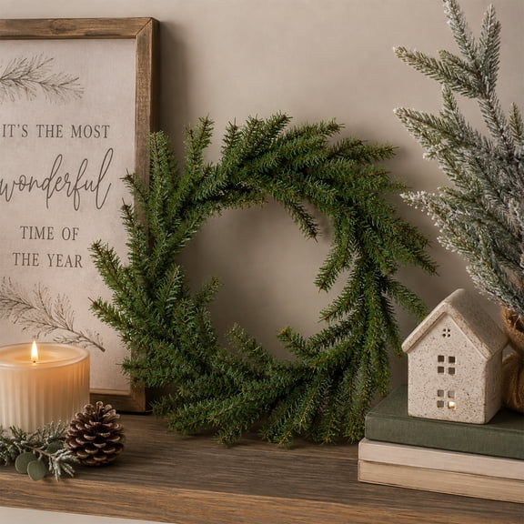 Northlight 12" Unlit Mini Pine Artificial Christmas Wreath