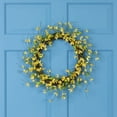 thumbnail image 1 of Northlight 12" Unlit Yellow Nature Inspired Forsythia Artificial Floral Spring Wreath, 1 of 9