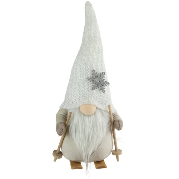 Northlight Winter Ski Gnome with Snowflake Hat Christmas Decoration - 12"