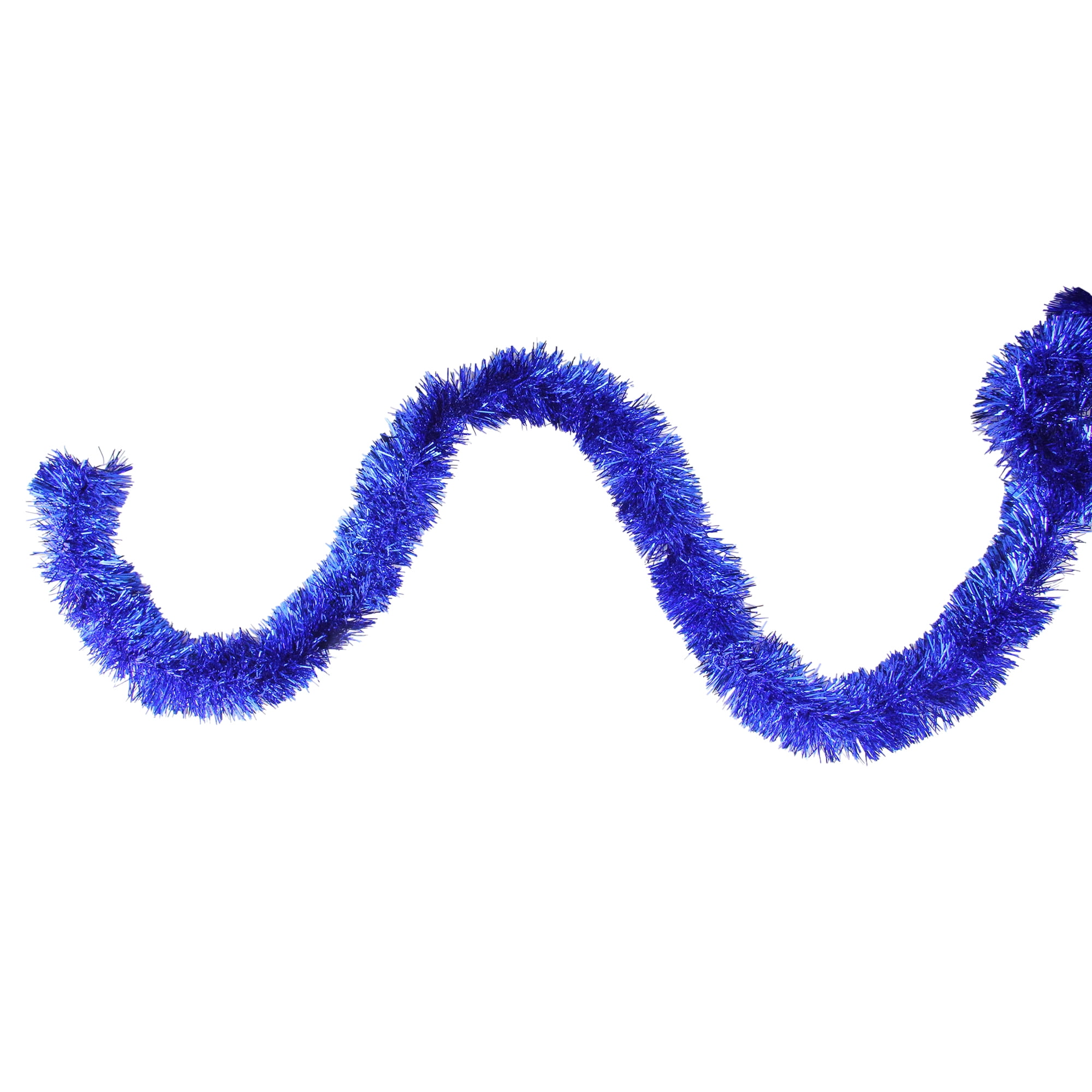 Northlight 12' X 2.5" Unlit Lavish Blue Tinsel Christmas Garland ...