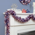 thumbnail image 1 of Northlight 12' x 4" Unlit Red/Blue Wide Cut Patriotic Tinsel Christmas Garland, 1 of 6