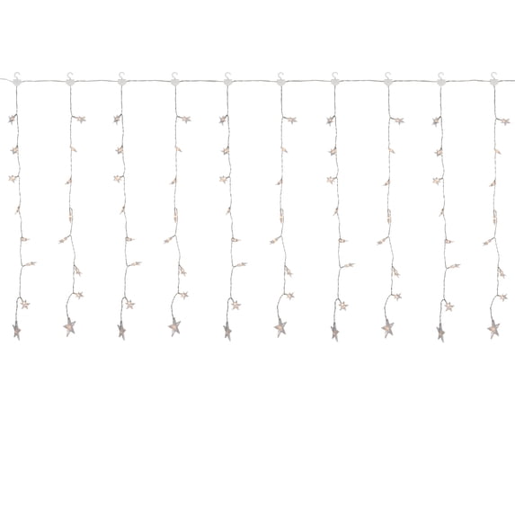 Northlight LED Stars Curtain Christmas Lights - Warm White - 7.5' Clear Wire - 120ct