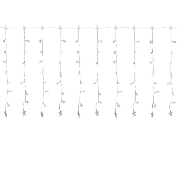 Northlight LED Stars Curtain Christmas Lights - Warm White - 7.5' Clear Wire - 120ct