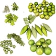 thumbnail image 1 of 125ct Green Shatterproof 3-Finish Tropical Christmas Ornaments 5.5" (140mm), 1 of 5