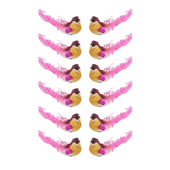Northlight 12ct Exquisite Pretty Bird Christmas Ornament Set 5.75" - Pink/Yellow