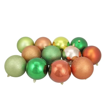 Northlight 12ct Shatterproof 3-Finish Christmas Ball Ornament Set 4" - Orange/Green