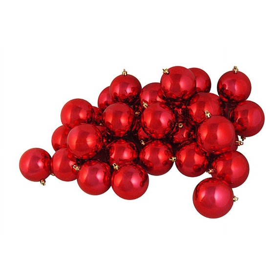 12ct Shiny Red Hot Shatterproof Christmas Ball Ornaments 4" (100mm)