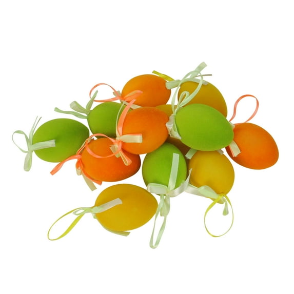 Northlight 12ct Spring Easter Egg Ornaments 2.5" - Green/Orange