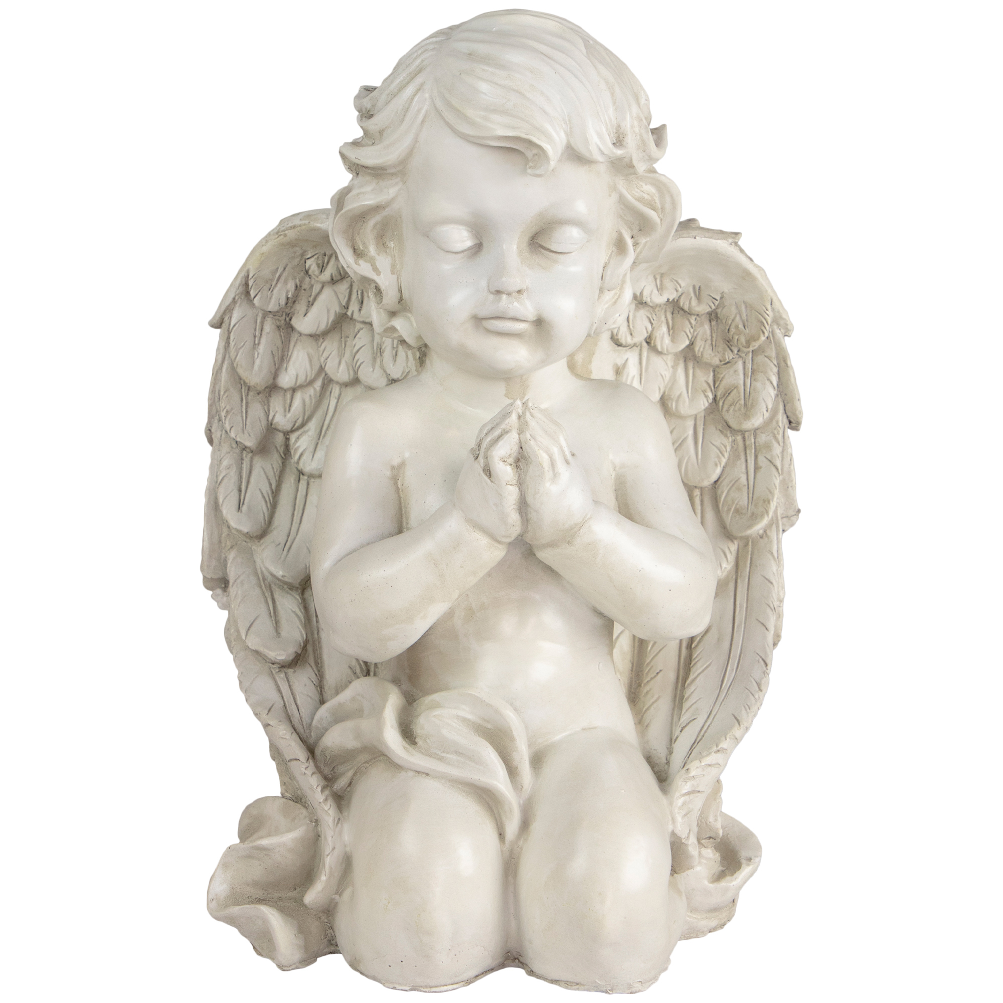 Northlight 13.5" Kneeling Praying Cherub Angel Religious Outdoor Patio Garden Statue - Gray - image 1 of 5