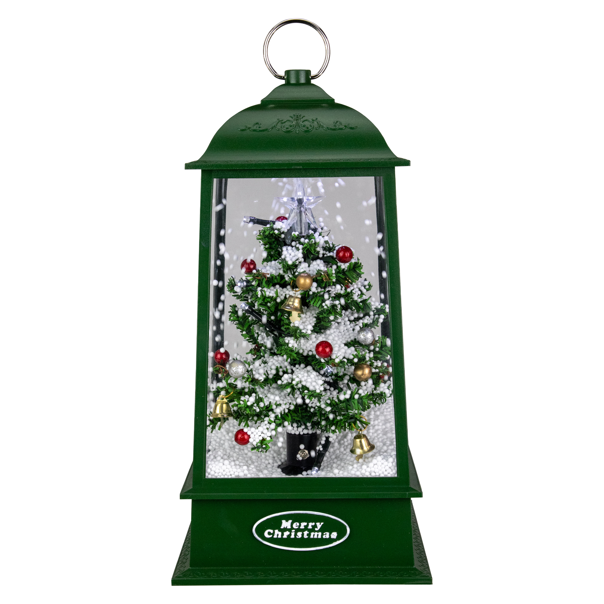 9.25 Inch Christmas Musical Snow Globe Lantern, Battery Operated
