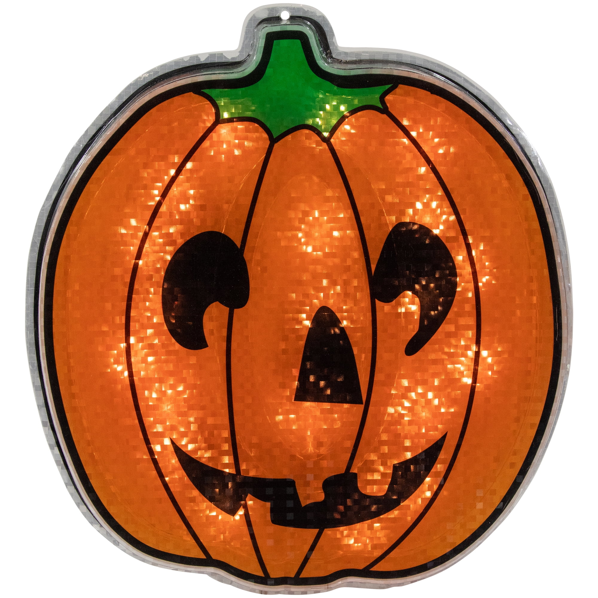Northlight 13.5" Lighted Orange Jack O' Lantern Halloween Window