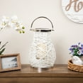 thumbnail image 1 of Northlight Woven Iron Pillar Candle Lantern with Glass Hurricane - 13.5", 1 of 8