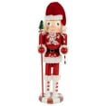 thumbnail image 1 of Northlight 13.75" Red and White Peppermint Twist Mrs. Claus Wooden Christmas Nutcracker, 1 of 5