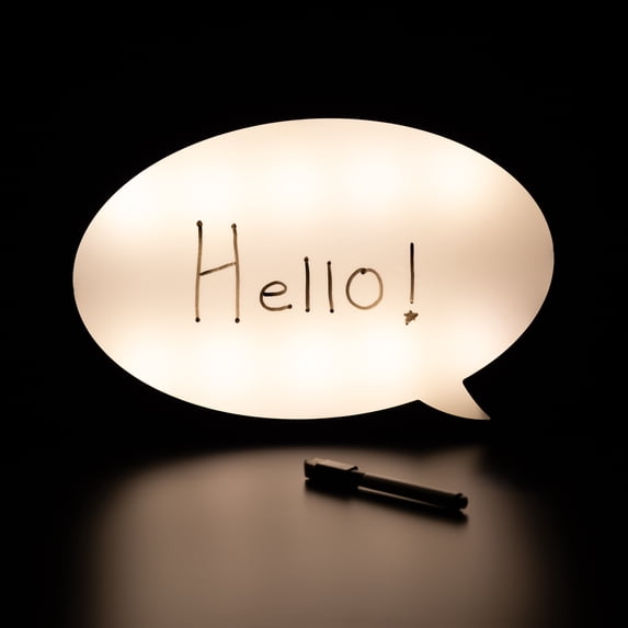 Northlight 13" Battery Operated LED Lighted Speech Bubble White Board
