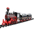 thumbnail image 1 of Northlight 13-Piece Red and Black Battery Operated Lighted and Animated Train Set with Sound, 1 of 4