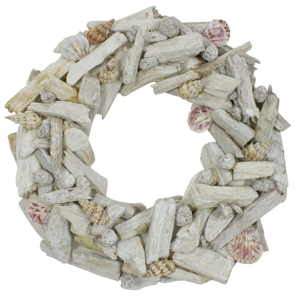 12" Nautical Driftwood and Seashell Summer Wreath - Unlit