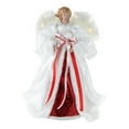 thumbnail image 1 of Northlight 14" White and Red Angel with Lighted Wings Christmas Tree Topper, 1 of 6