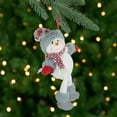 thumbnail image 1 of Northlight 14" Gray and Red Plush Snowman Hanging Christmas Ornament, 1 of 5