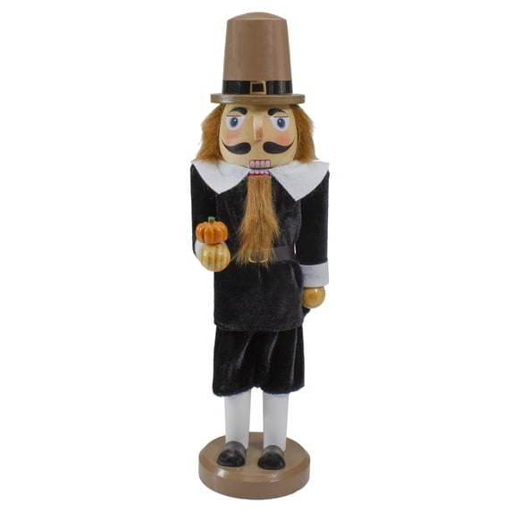 Northlight Pilgrim Man Wooden Fall Harvest Thanksgiving Nutcracker Decoration- 14"