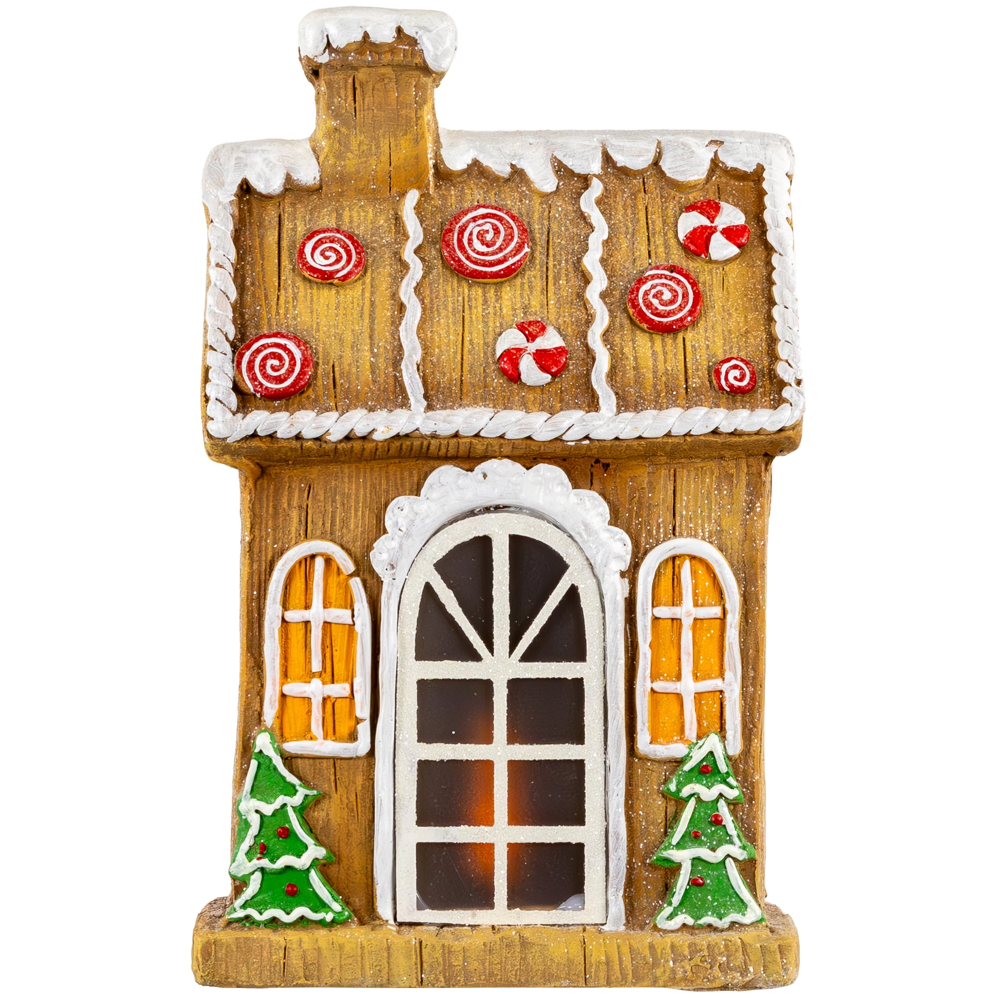 Northlight 14" LED Lighted Peppermint Gingerbread House Christmas