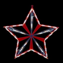 Northlight 14" Lighted Red and Blue Patriotic Star Window Silhouette - Clear Lights