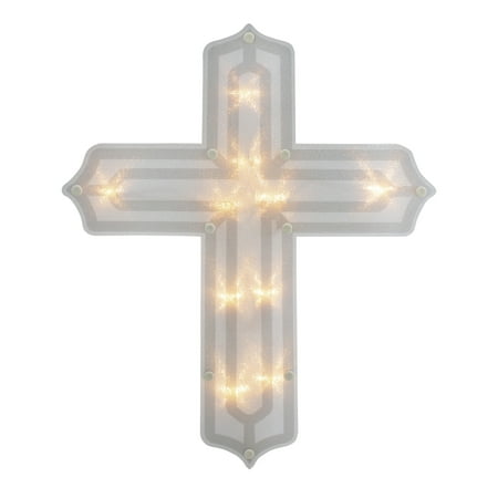 Northlight 14" Lighted Religious Cross Easter Window Silhouette Decoration