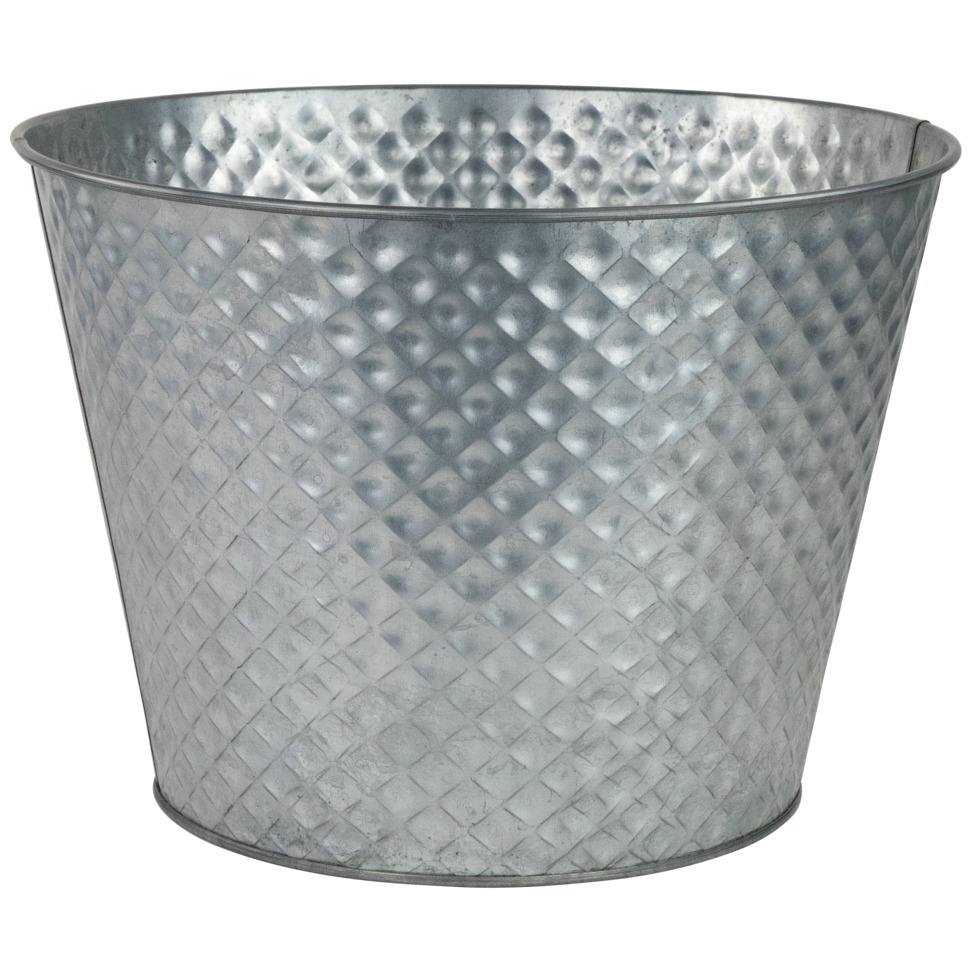 Northlight 14" Silver Zinc Bucket Christmas Tree Collar