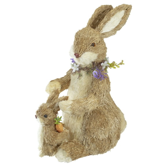 Northlight Mommy and Baby Easter Bunny Rabbit Figure Decoration - 14"