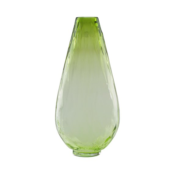 Northlight 14" Teardrop Shaped Ombre Textured Hand Blown Glass Vase - Green